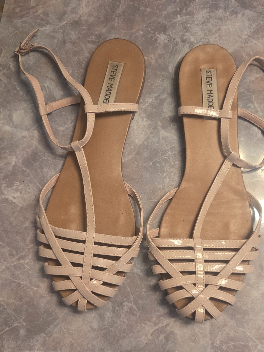 Steve Madden Women’s Nude Strappy Flat Sandals